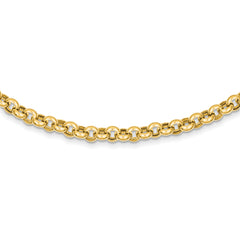 14k 18in 7mm Polished Fancy Rolo Link Necklace