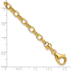 14k 7.5in 4.5mm Polished Fancy Link Bracelet