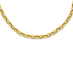 14K Gold Polished Fancy Link Necklace with Lobster Clasp 18in