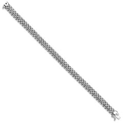 14k White Gold 7.25in 7mm Polished Mesh Bracelet