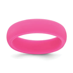 Silicone Hot Pink 5.7mm Domed Band Size 10