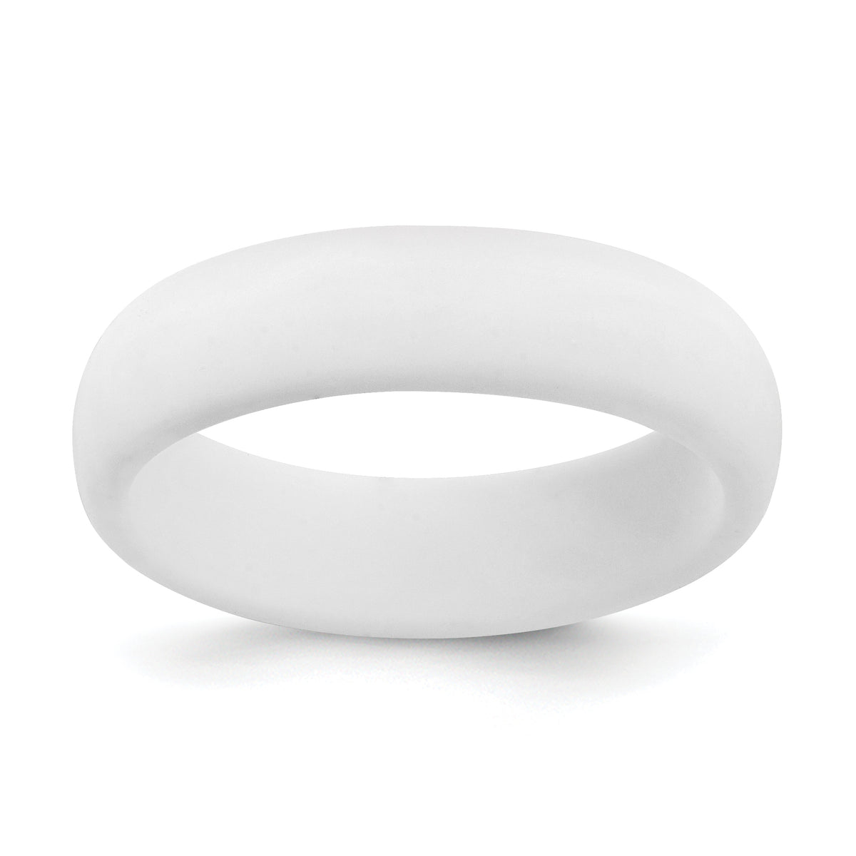 Silicone White 5.7mm Domed Band Size 10