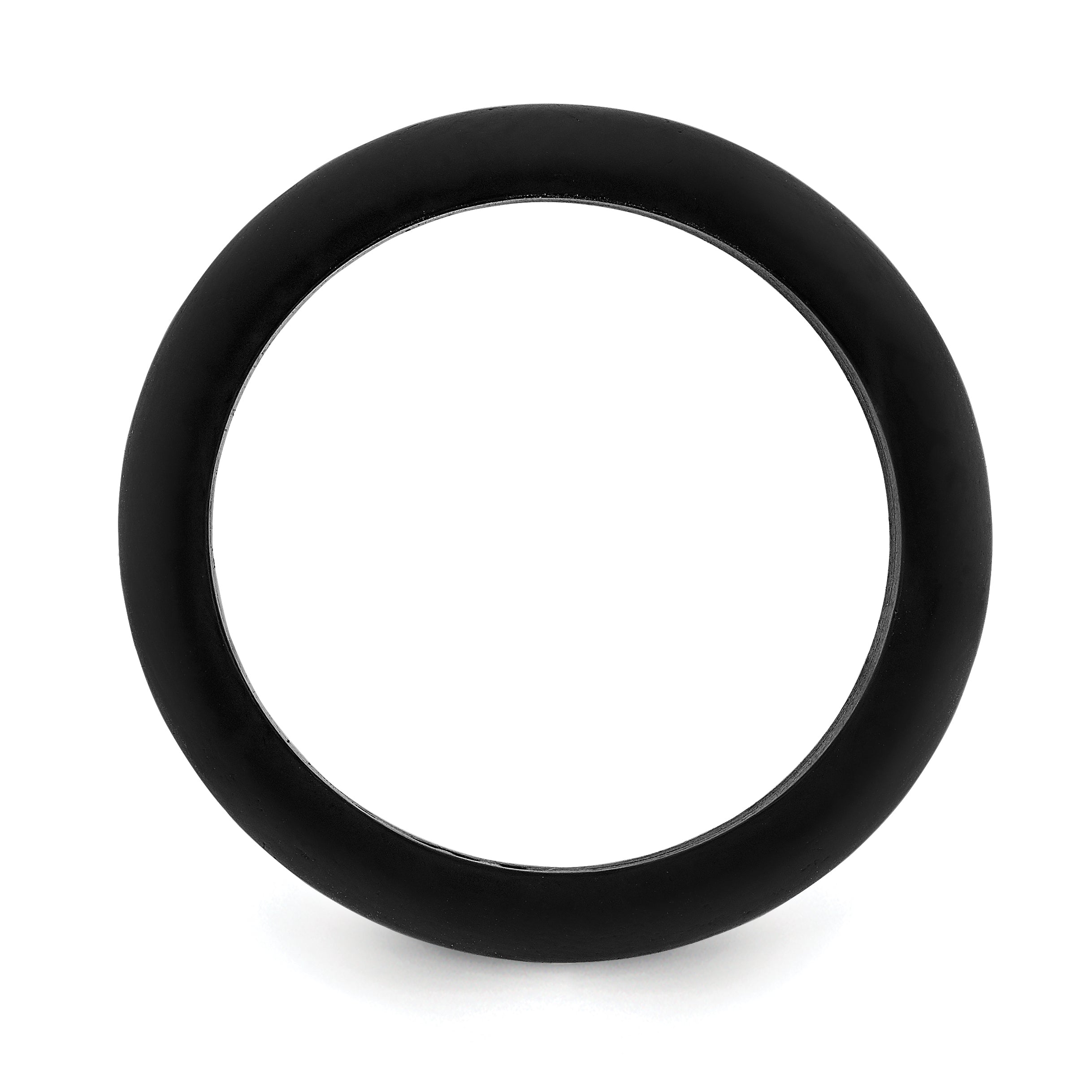 Silicone Black 8mm Domed Band Size 6