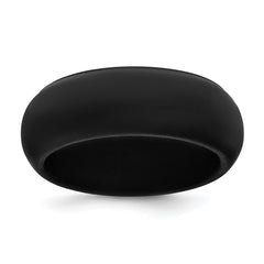 Silicone Black 8mm Domed Band Size 12