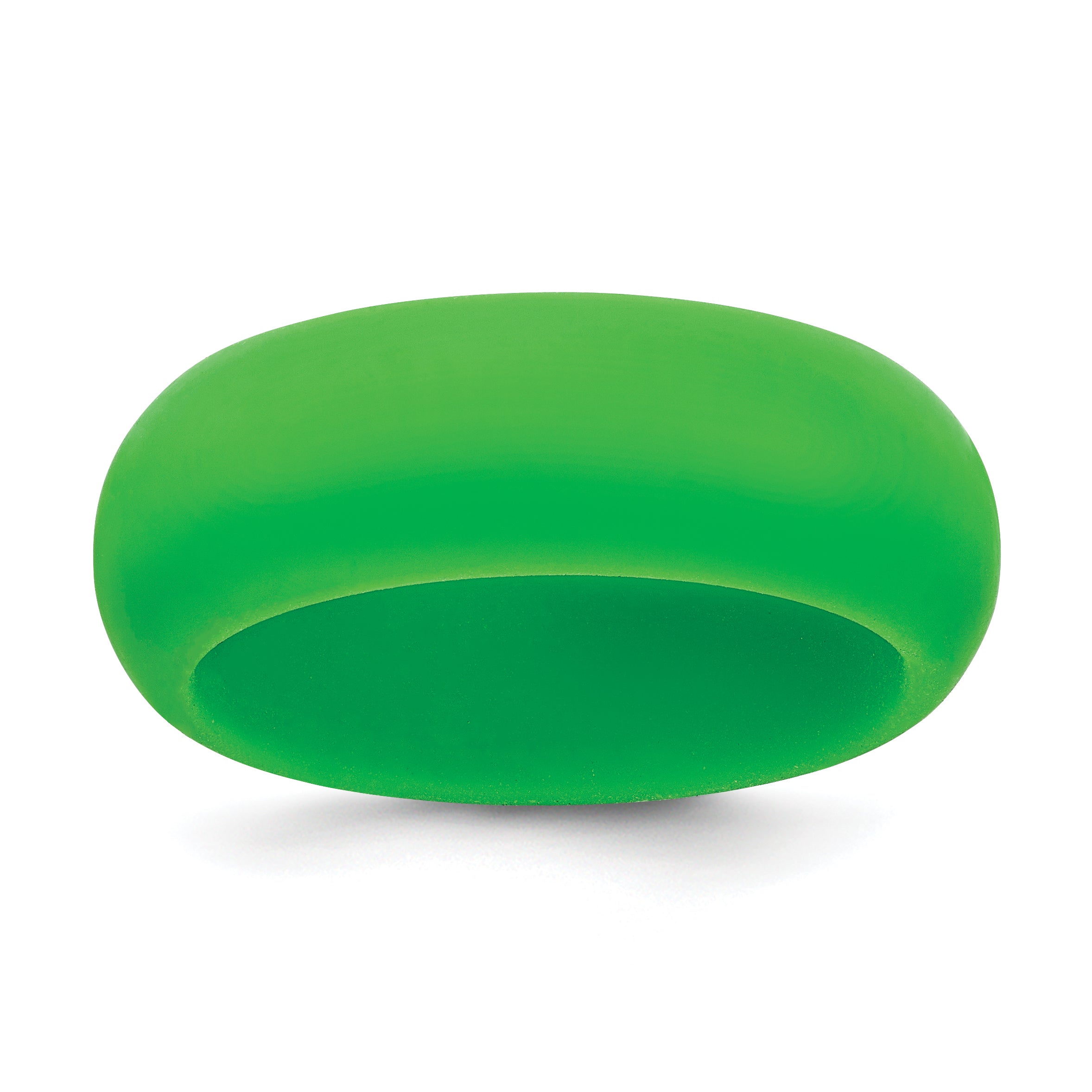 Silicone Green 8mm Domed Band Size 6