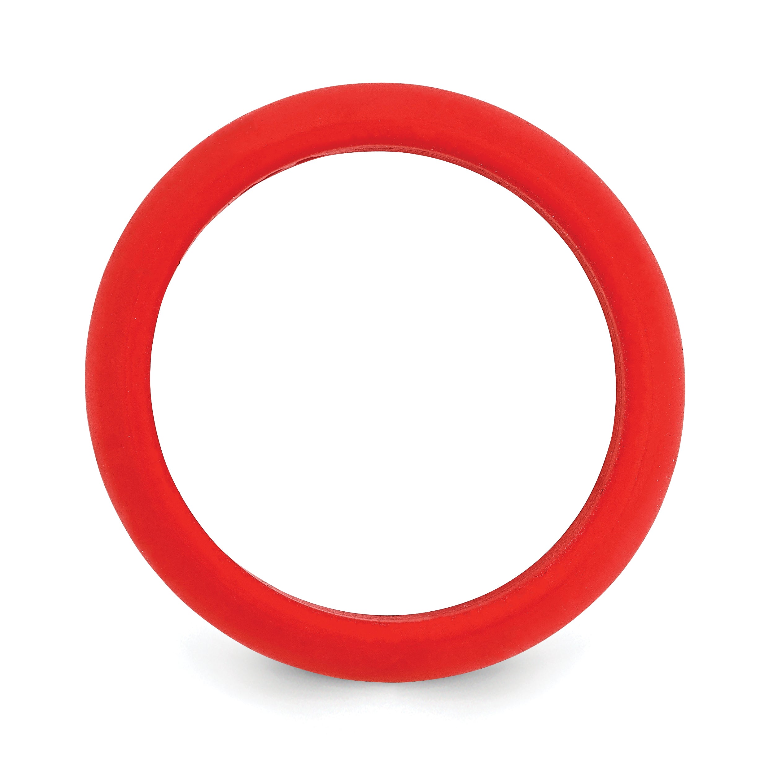 Silicone Red 8mm Domed Band Size 6