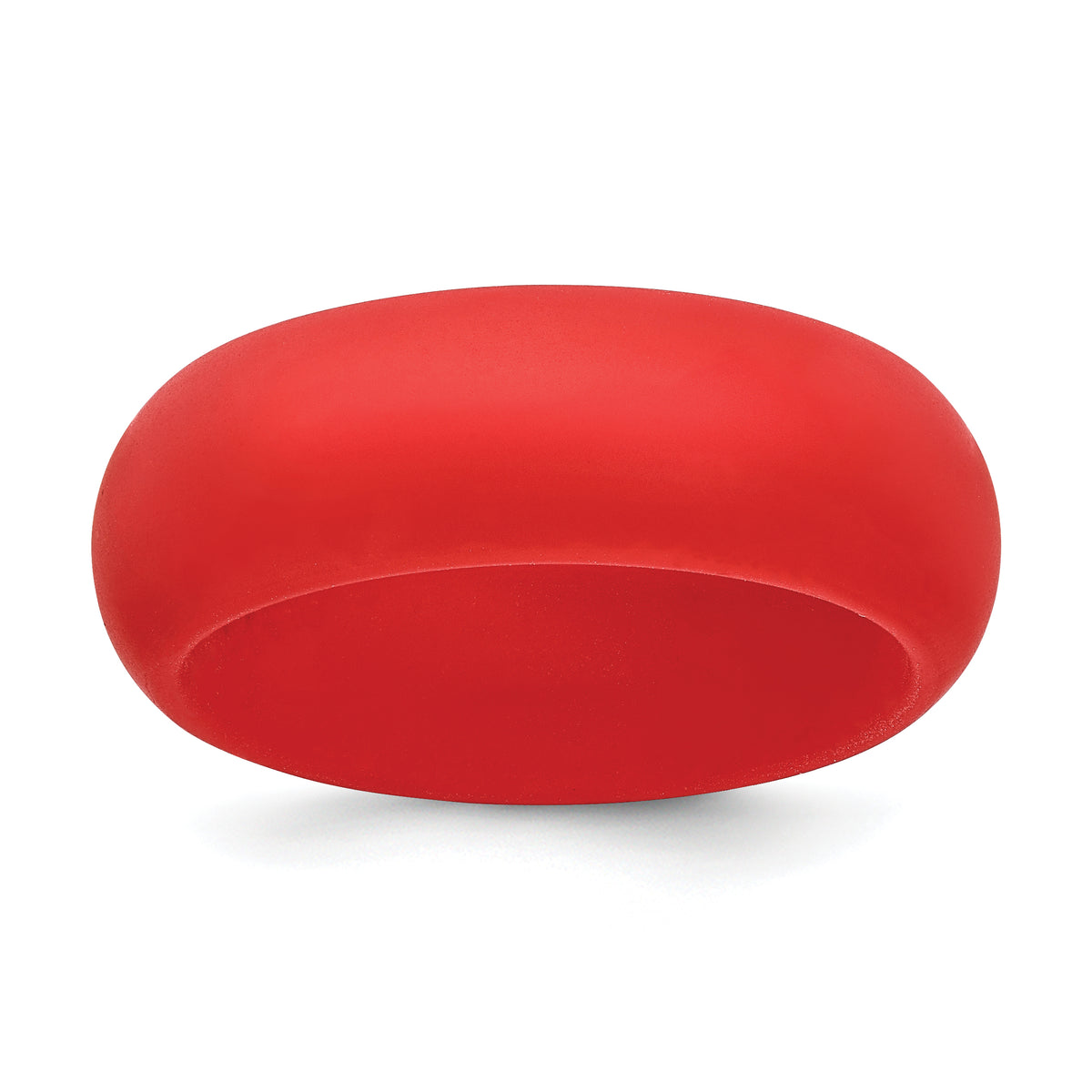 Silicone Red 8mm Domed Band Size 6