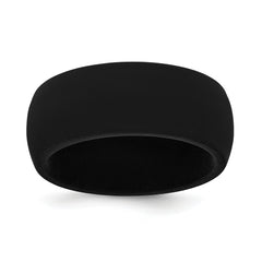 Silicone Black 8.7mm Domed Band Size 14