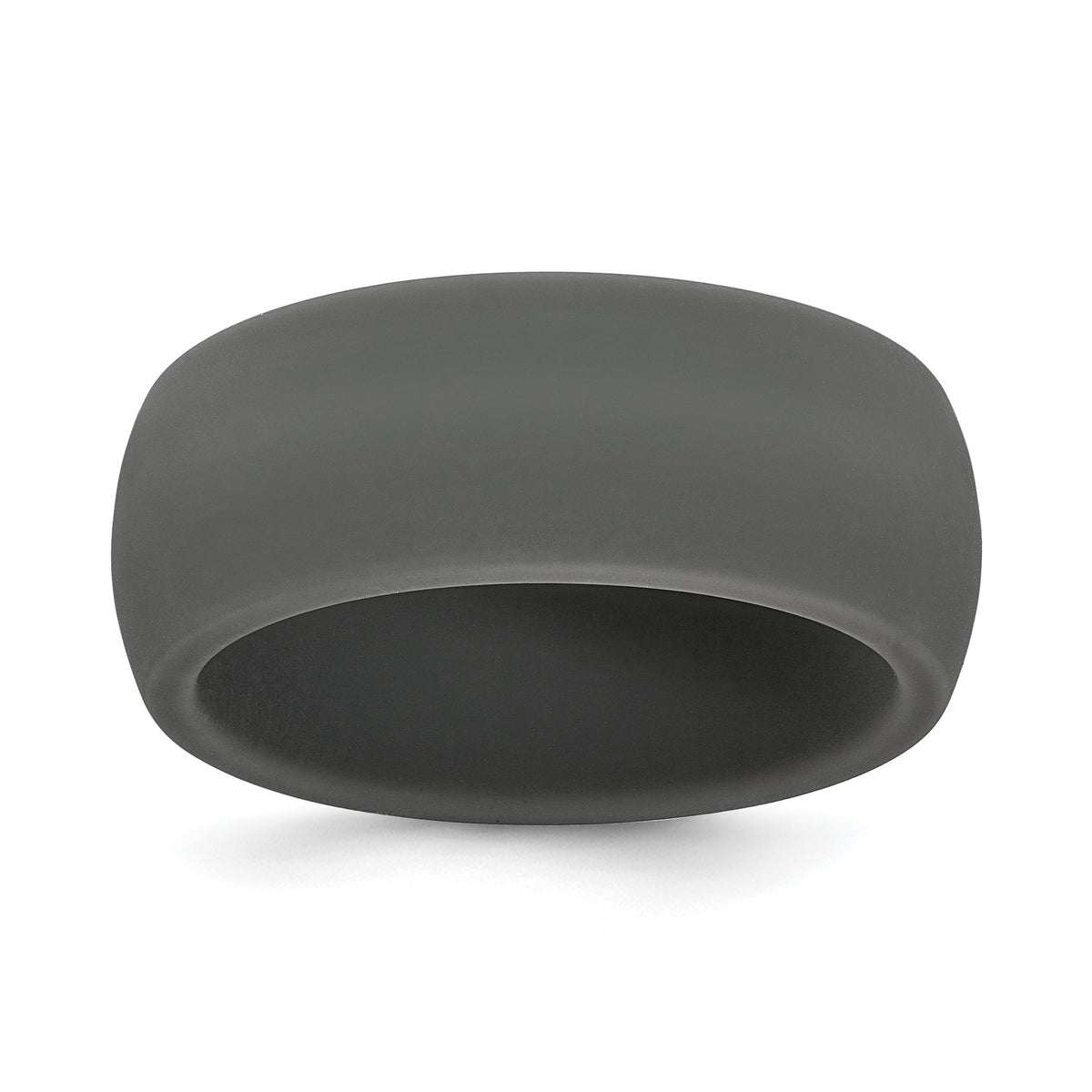 Silicone Dark Grey 8.7mm Domed Band Size 14