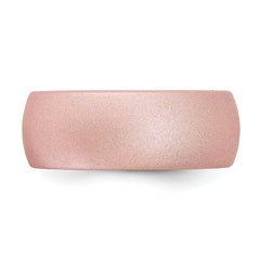 Silicone Pink Metallic 8.7mm Domed Band Size 7