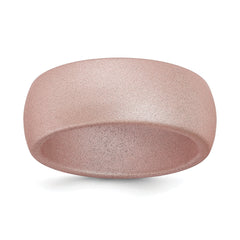 Silicone Pink Metallic 8.7mm Domed Band Size 14