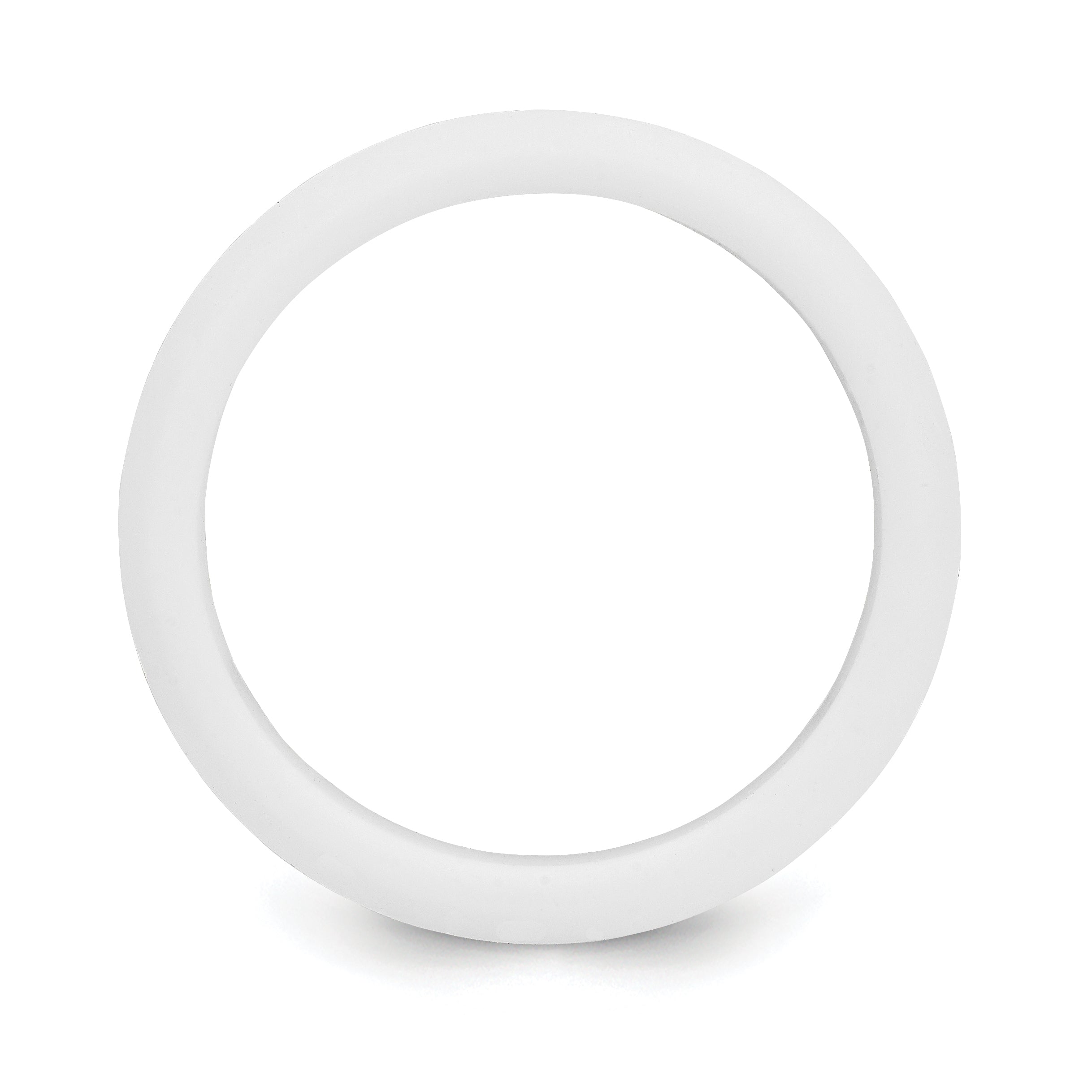 Silicone White 8.7mm Domed Band Size 7