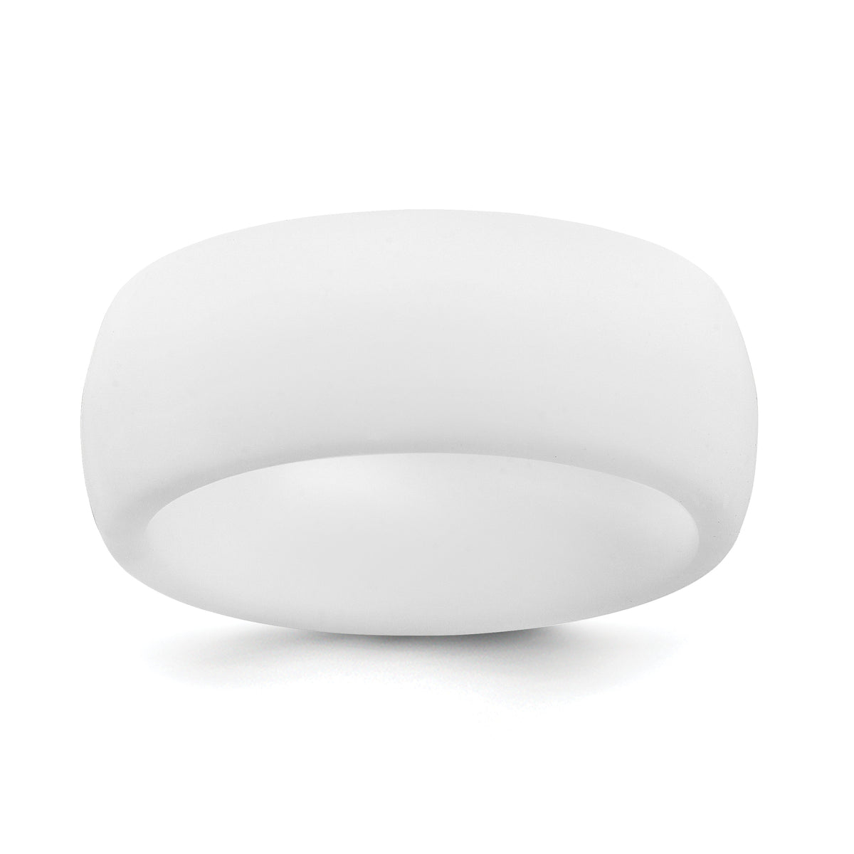 Silicone White 8.7mm Domed Band Size 14