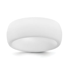 Silicone White 8.7mm Domed Band Size 14