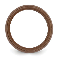 Silicone Bronze Metallic 8mm Ridged Edge Band Size 7