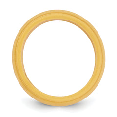 Silicone Gold Metallic 8mm Ridged Edge Band Size 7