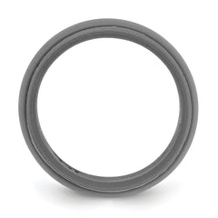 Silicone Dark Grey 8mm Ridged Edge Band Size 7