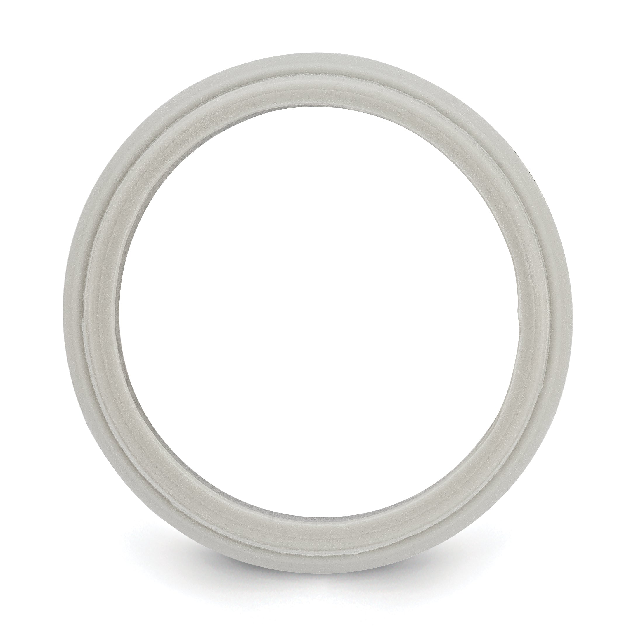 Silicone Grey 8mm Ridged Edge Band Size 7