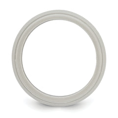 Silicone Grey 8mm Ridged Edge Band Size 7