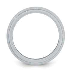 Silicone Silver Metallic 8mm Ridged Edge Band Size 7