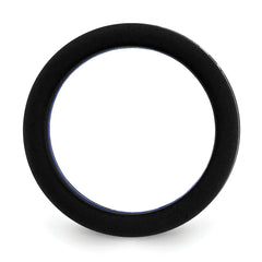 Silicone Black with Blue Line Center 7.5mm Flat Band Size 7