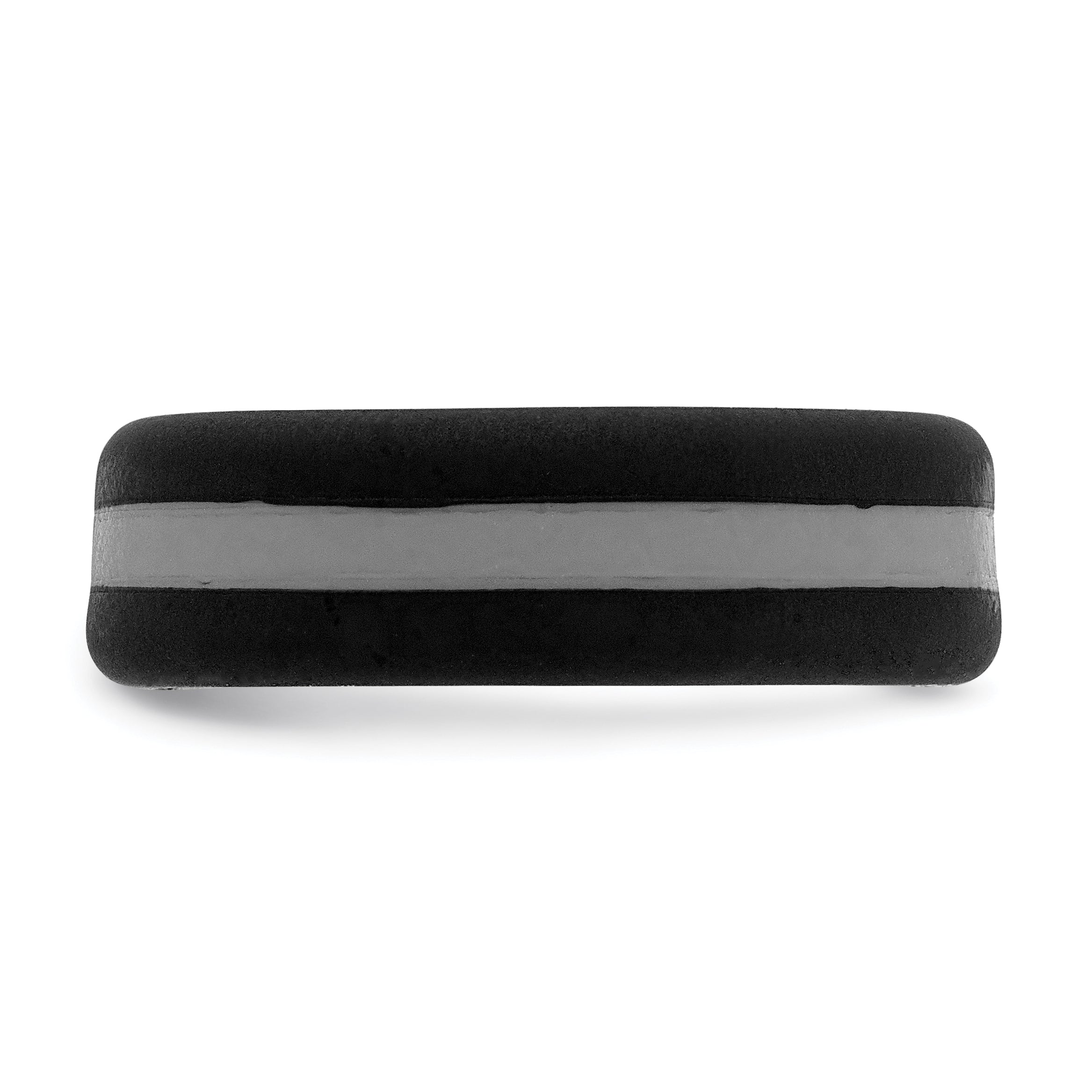 Silicone Black with Grey Line Center 7.5mm Flat Band Size 7