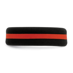 Silicone Black with Red Line Center 7.5mm Flat Band Size 7