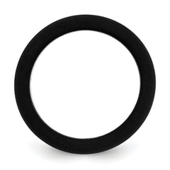 Silicone Black with White Line Center 7.5mm Flat Band Size 7