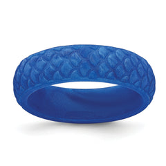 Silicone Blue Mermaid Pattern 5.7mm Domed Band Size 10