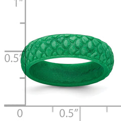 Silicone Green Mermaid Pattern 5.7mm Domed Band Size 5