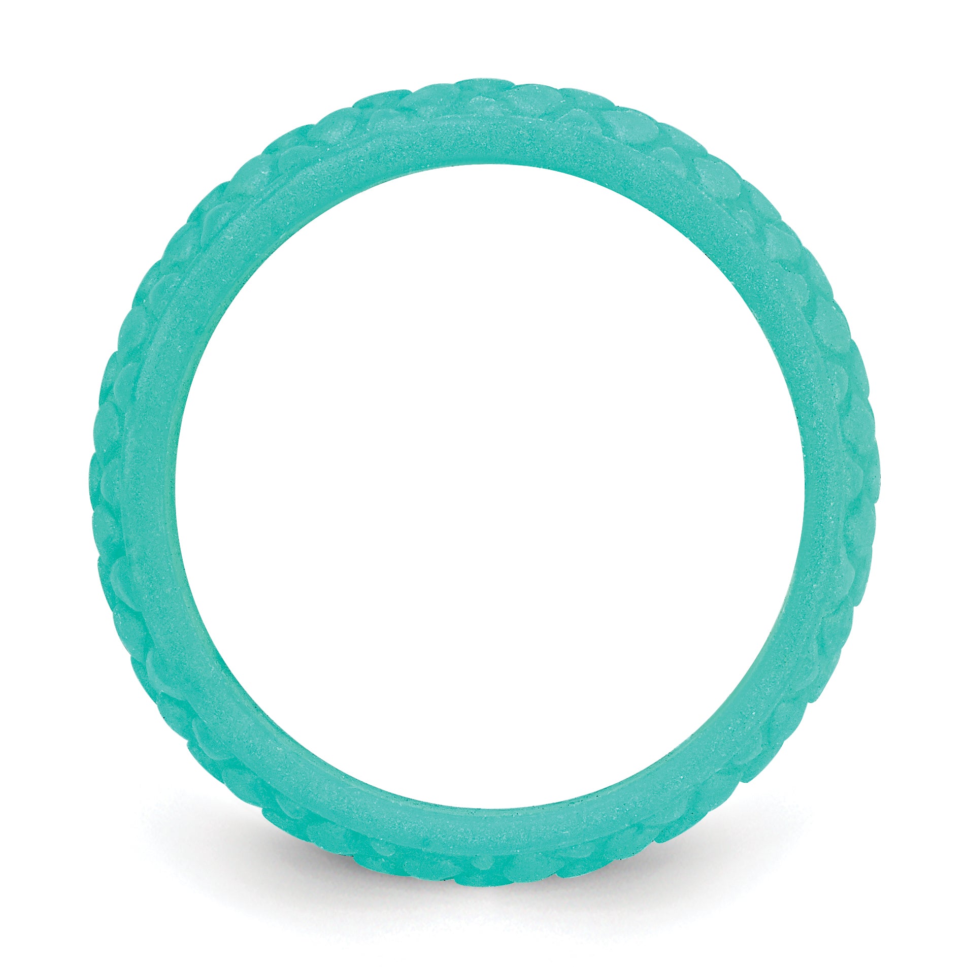 Silicone Sky Blue Mermaid Pattern 5.7mm Domed Band Size 5