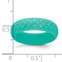 Silicone Sky Blue Mermaid Pattern 5.7mm Domed Band Size 5