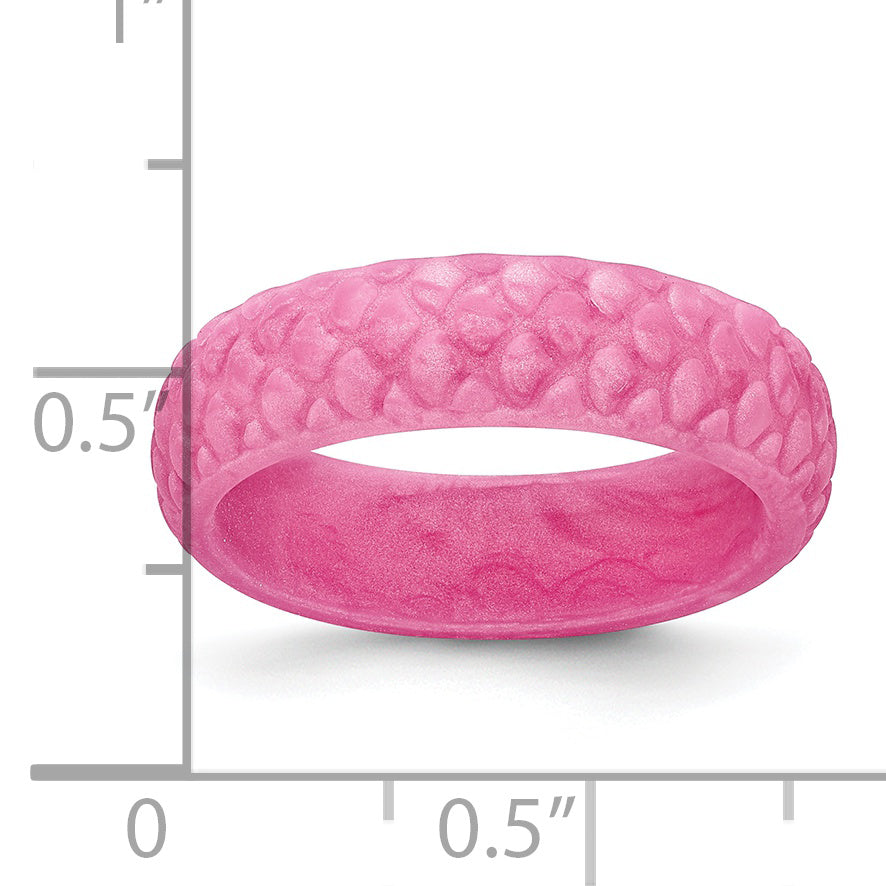 Silicone Pink Mermaid Pattern 5.7mm Domed Band Size 5