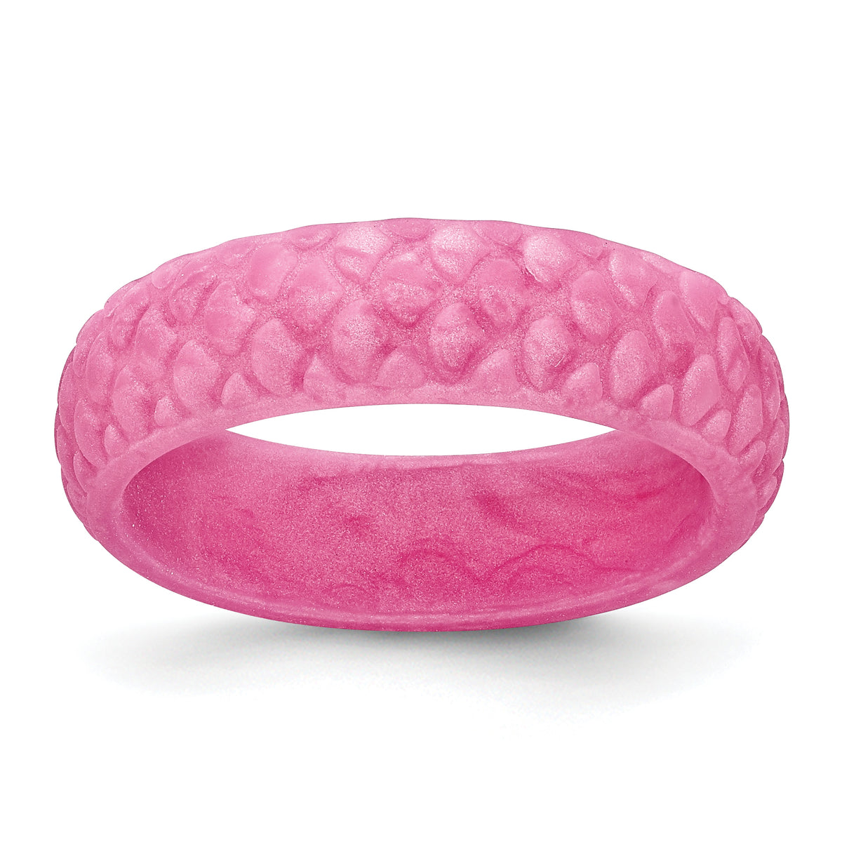 Silicone Pink Mermaid Pattern 5.7mm Domed Band Size 10