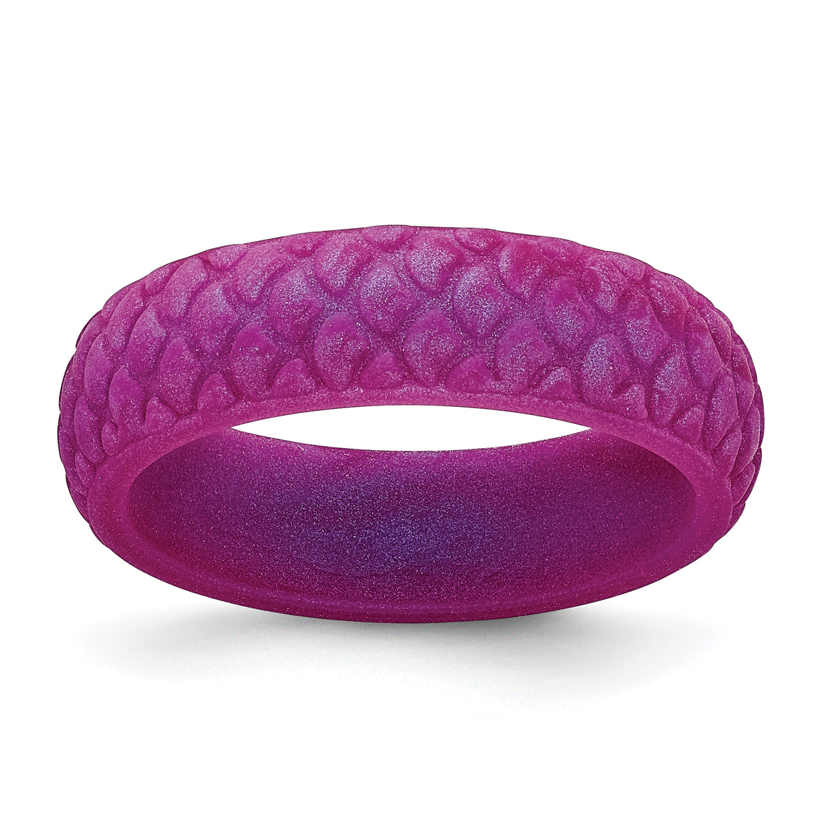 Silicone Purple Mermaid Pattern 5.7mm Domed Band Size 10