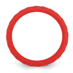 Silicone Red Mermaid Pattern 5.7mm Domed Band Size 5