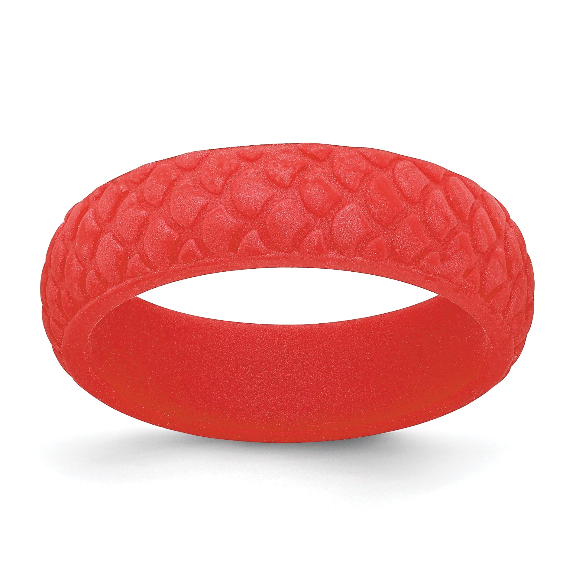 Silicone Red Mermaid Pattern 5.7mm Domed Band Size 10