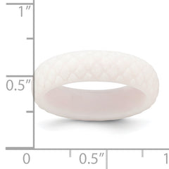 Silicone White Mermaid Pattern 5.7mm Domed Band Size 5