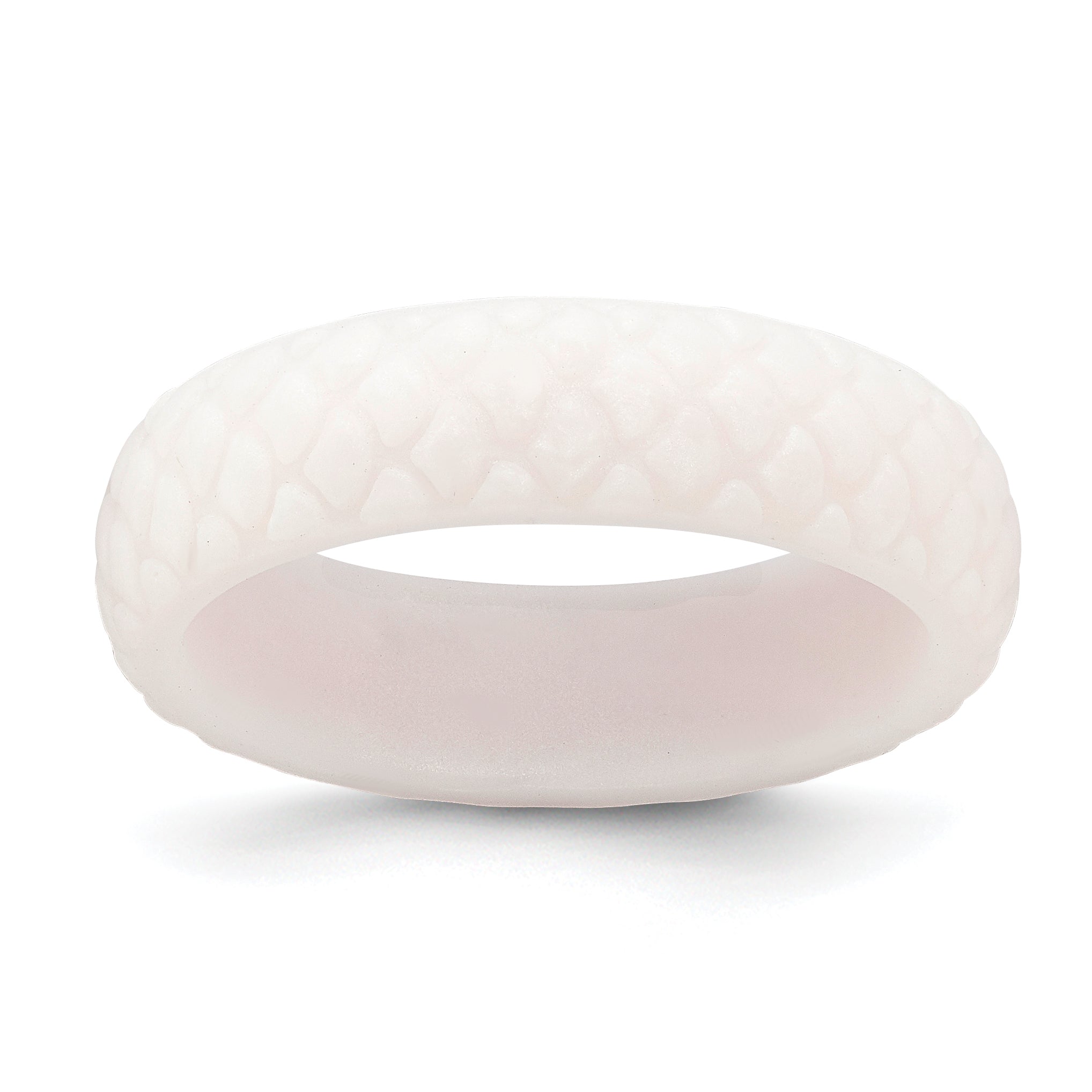 Silicone White Mermaid Pattern 5.7mm Domed Band Size 10