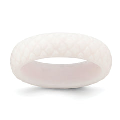 Silicone White Mermaid Pattern 5.7mm Domed Band Size 10