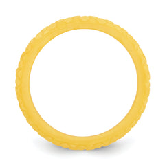 Silicone Yellow Mermaid Pattern 5.7mm Domed Band Size 5