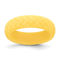 Silicone Yellow Mermaid Pattern 5.7mm Domed Band Size 10