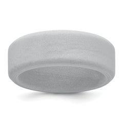 Silicone Silver Metallic 8mm Band