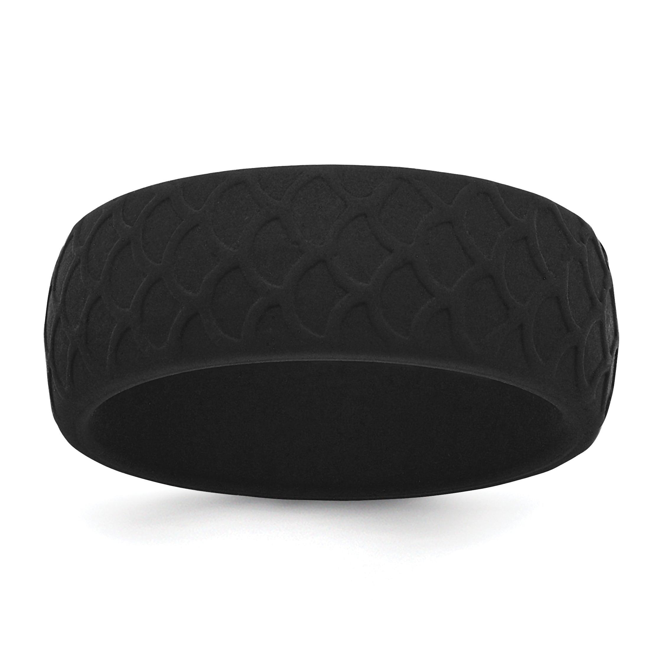 Silicone Black 8.70mm Fish Scale Pattern Band