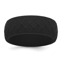 Silicone Black 8.70mm Fish Scale Pattern Band