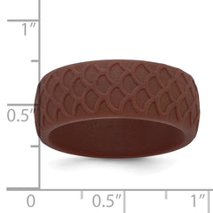 Silicone Metallic Bronze 8.70mm Fish Scale Pattern Band