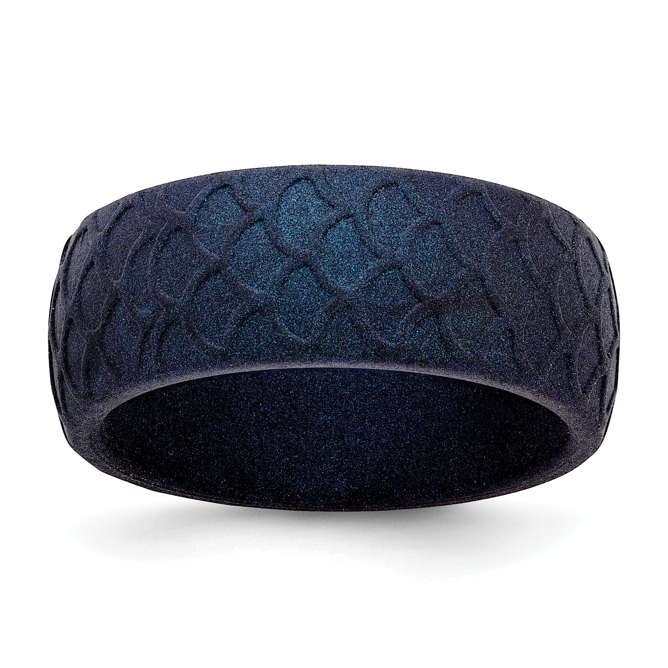 Silicone Dark Blue 8.70mm Fish Scale Pattern Band