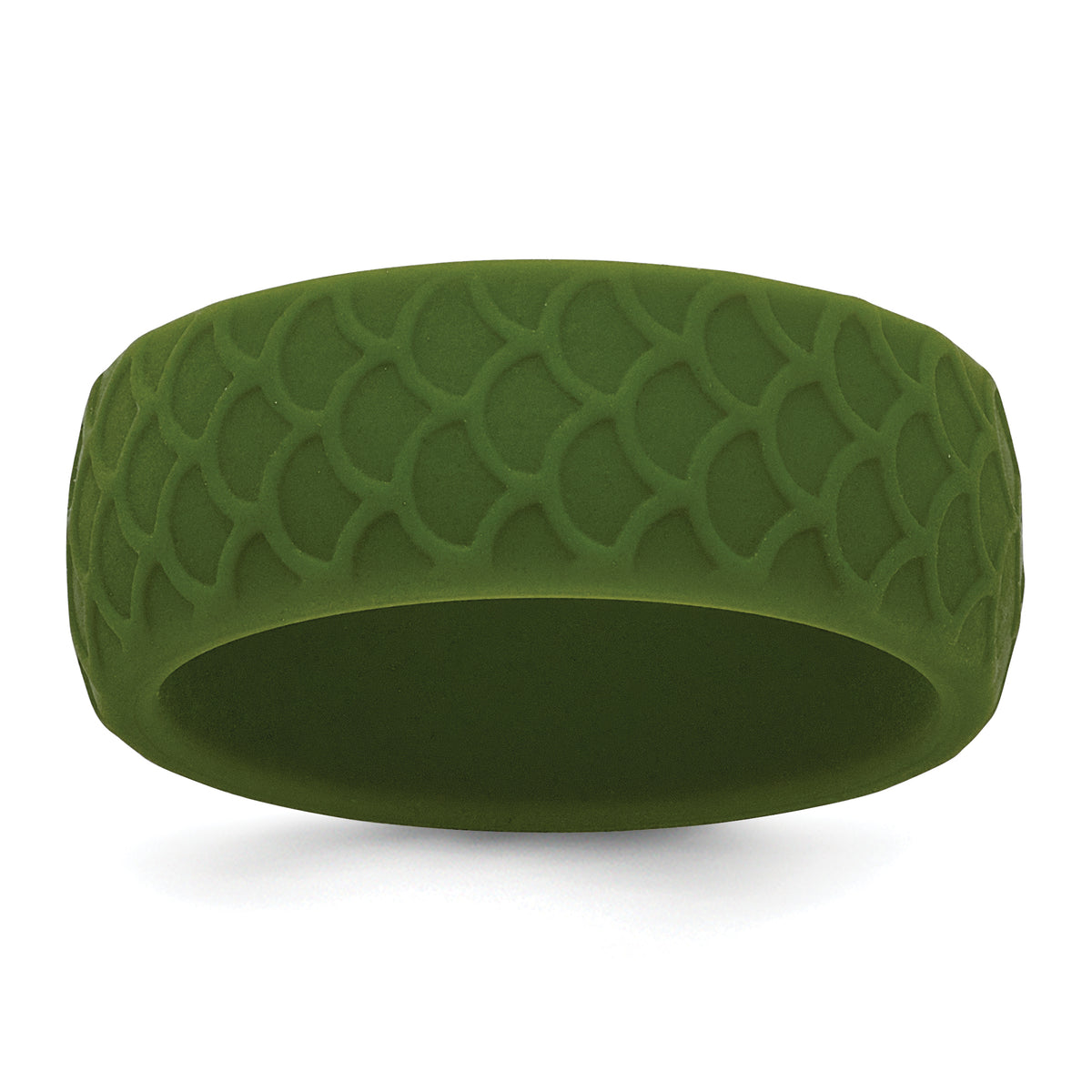 Silicone Olive Green 8.70mm Fish Scale Pattern Band