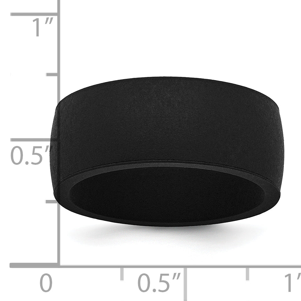 Silicone Black 8.70mm Flat Edge Band