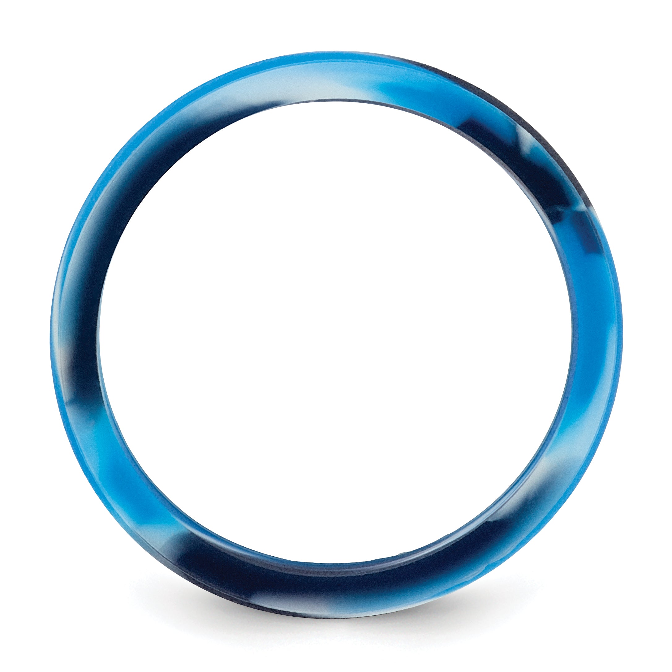 Silicone Blue/White 8.70mm Flat Edge Band